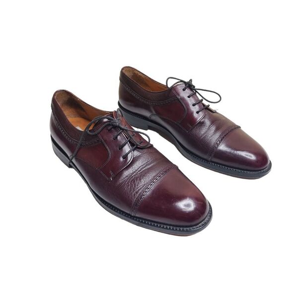 Mezlan mens maroon leather lace up dressy oxfords shoe Size 8.5